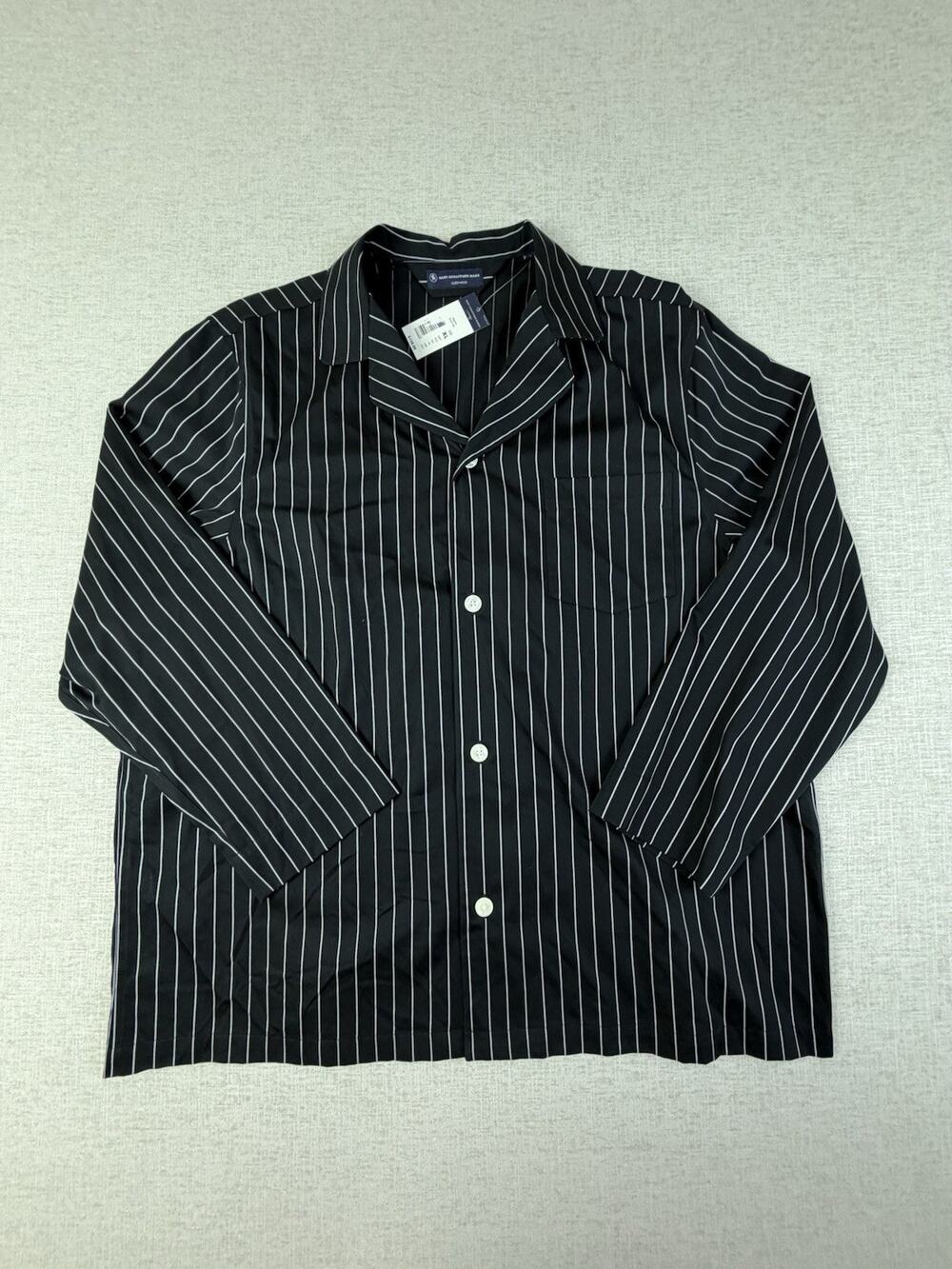 Hart Schaffner Marx Men’s XL Pajama Set Black Pinstripe Cotton NWT